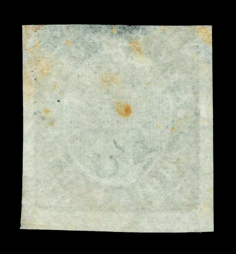 Portuguese INDIA 1883  NUMERALS  1½reis black  Sc# 172a used  "1½" VALUE OMITTED - Image 2 of 2