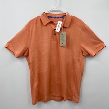 Tommy Bahama Men's Palm Coast Delray Frond IslandZone Polo Shirt Peach Size M