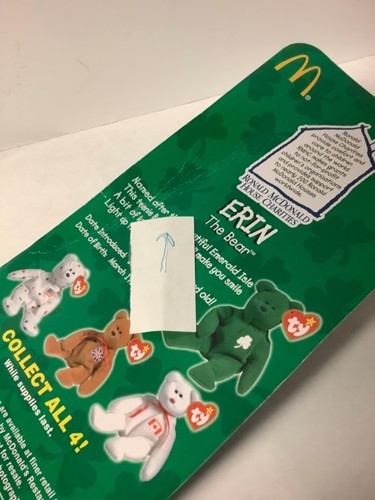 McDONALDS SET COMPLETO DI 4 TEENIE BEANIE BABIES TY INTERNATIONAL BEARS 1999 - Foto 3 di 12