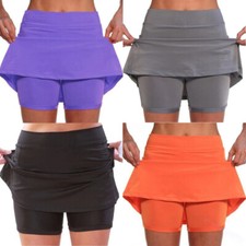 Women Sports Skort Plus Size Skirt Dress Ladies Shorts Mini Yoga Gym Running