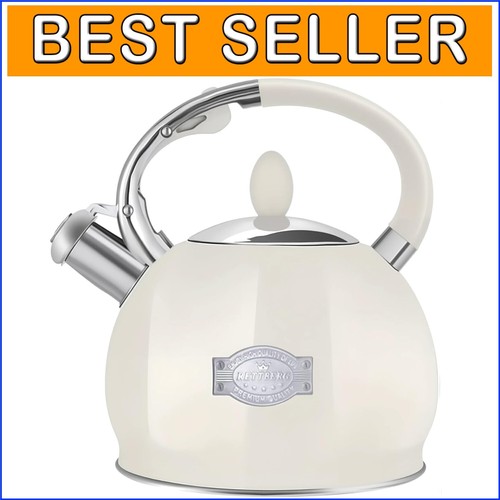 Modern Kitchen Essential: Whistling Tea Kettle, 2.64 Quart Stainless Steel