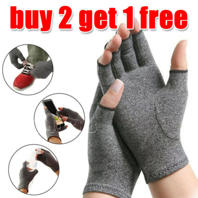 Anti Arthritis Compression Gloves Raynauds Fingerless Pain Support Sizes  S-M-L UK