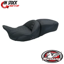 Mustang Deluxe Trike Heated One-Piece Deluxe 2-Up Touring Seat Harley FLH FLT