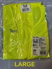 XL Mesh Yellow High Visibility Class 2 Safety Vest With Zipper/ 2 Pockets