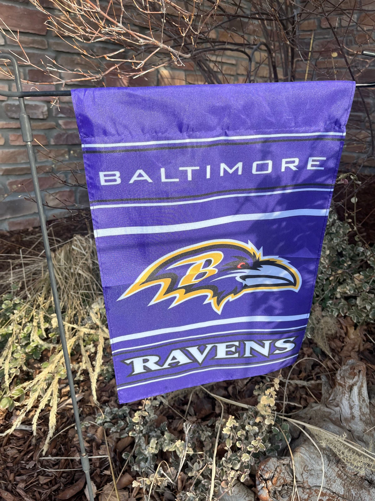 Baltimore Ravens Double Sided Garden Flag 12 x 18