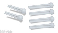 Bridge Pin Set White 6 String 5mm Slotted Acoustic Guitar Bitterroot 080695WH