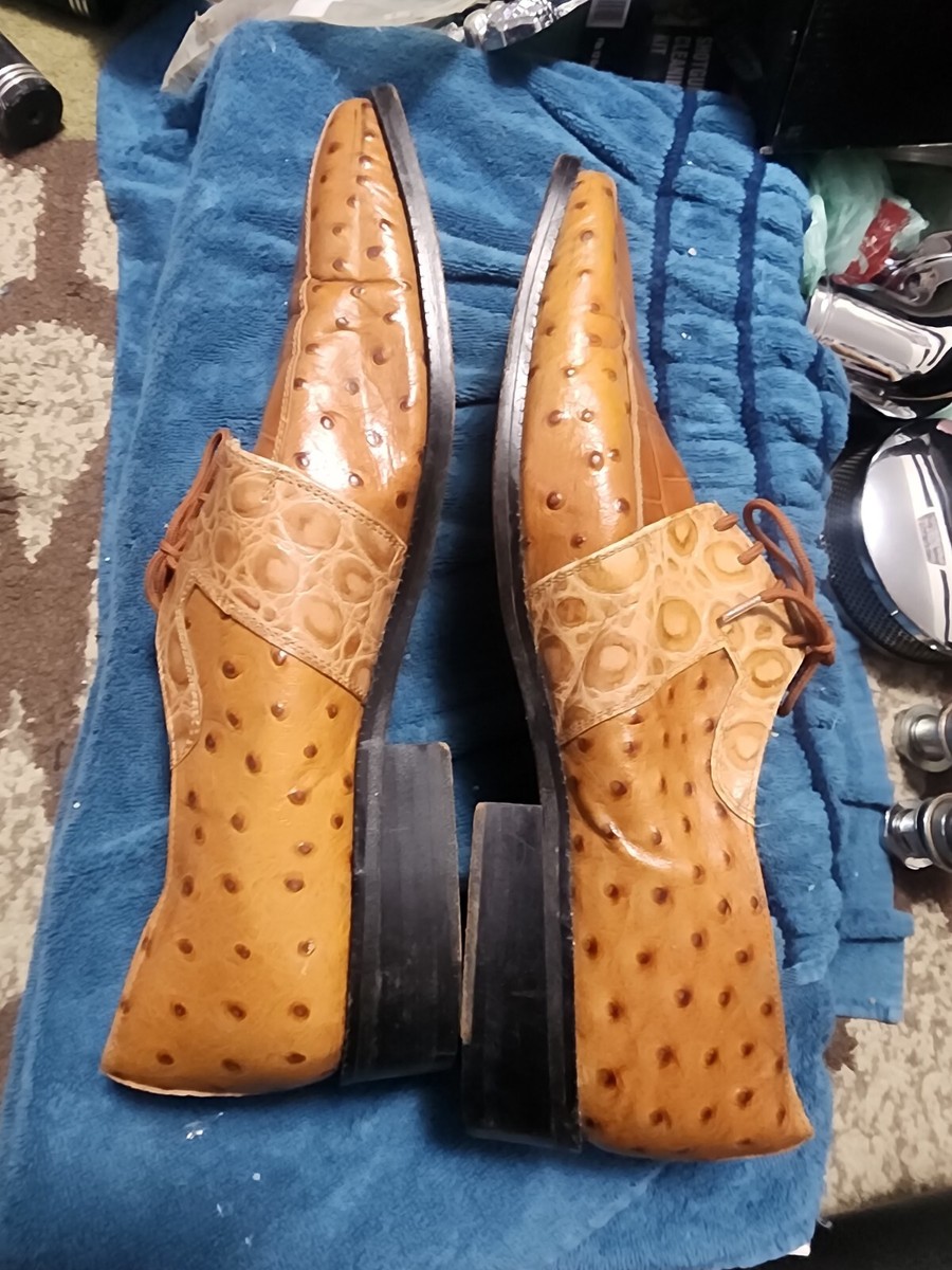 Fortune From Libery mens brown all leather croc oxford shoes sz 11 SKU 10-267 Fortune From Liberty Brown Croc/Snake Pattern Leather  main image 3
