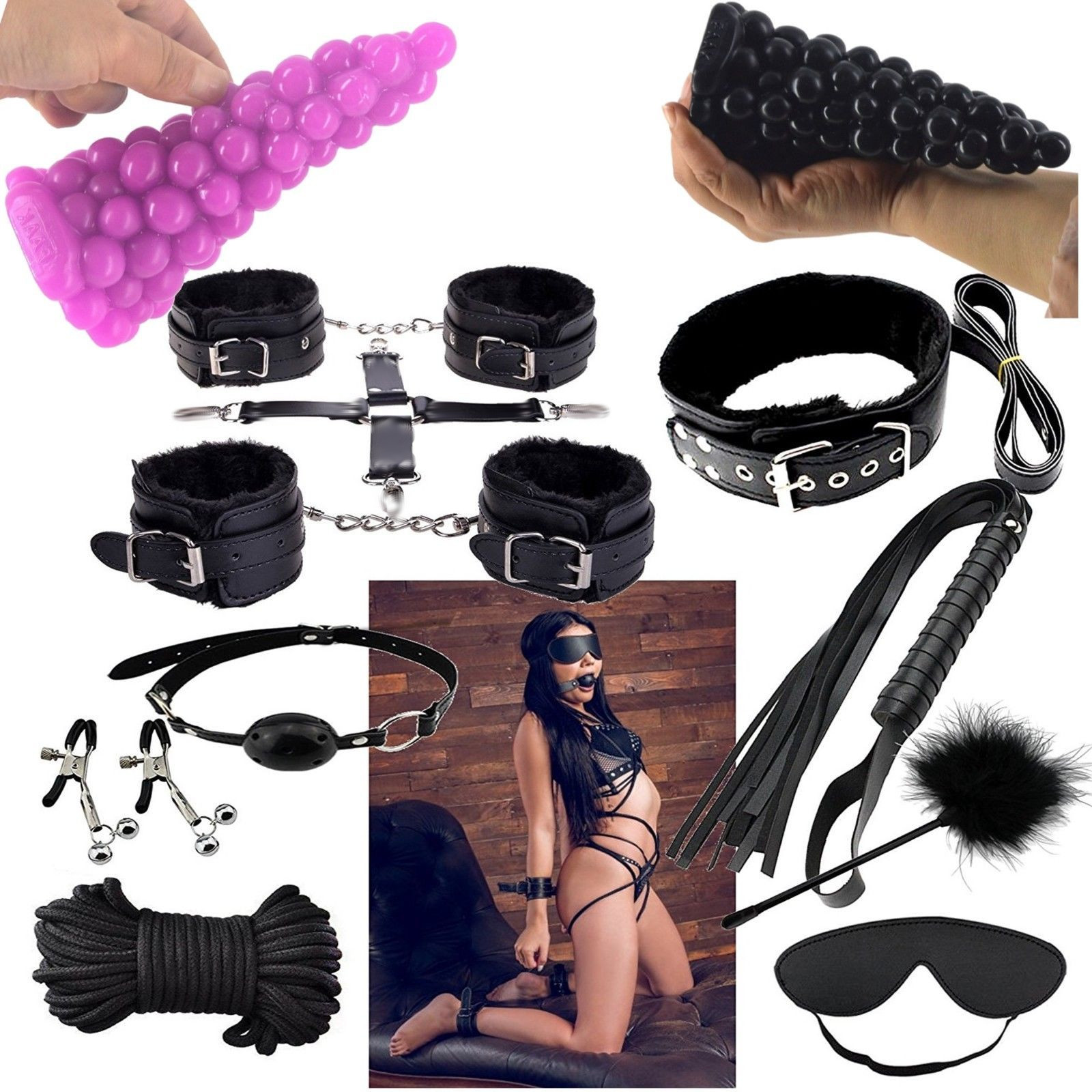 KIT sadico bondage e grappo plug anale stimolante butt anal toy dilatatore bdsm