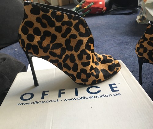 Office Leopard Print Heeled Open Toe 