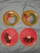 Set of 4 Pottery Barn Kids Turkey/Thanksgiving 10" Melamine Dinner plates