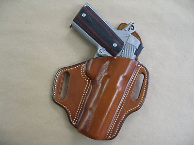 AMT Hardballer 5'' 1911 OWB Leather 2 Slot Molded Pancake Belt Holster TAN RH