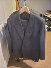 Hickey Freeman 2 Piece Suit Mens 42R 36x29 Dark Gray 100 Worsted Wool Blazer