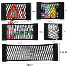 Car Storage Net Stretchable Mesh Pocket Magic Elastic Sticker Rear Trunk Seat