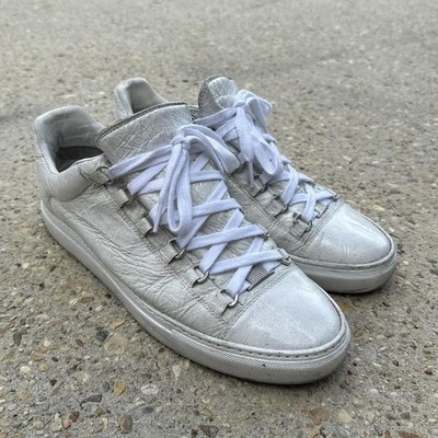 Balenciaga Arena Men 41 White Leather High Top Sneakers