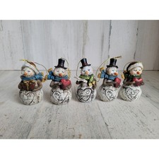 Snowman rustic I heart grandma grandpa you me ornament Xmas set