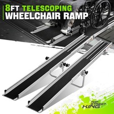 4.5-8ft Adjustable 600lbs Aluminum Alloy Black Access Ramp Wheelchair Ramp 2pcs