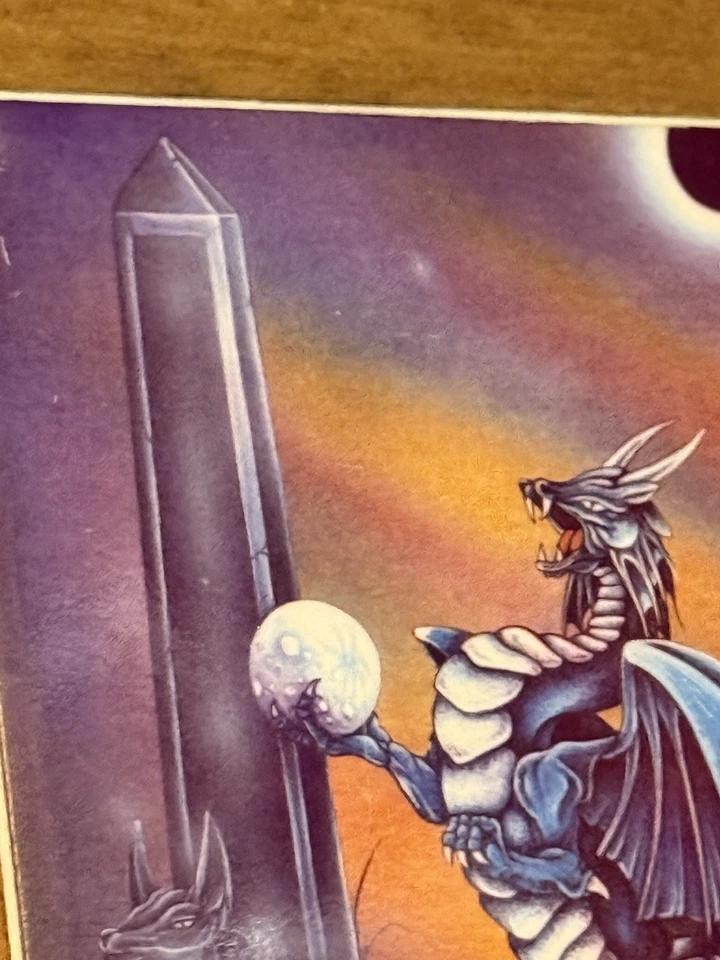 Obra de arte vintage de Peter Pracownik marco de madera dragón magia mítica decoración de fantasía Foto 3 de 4