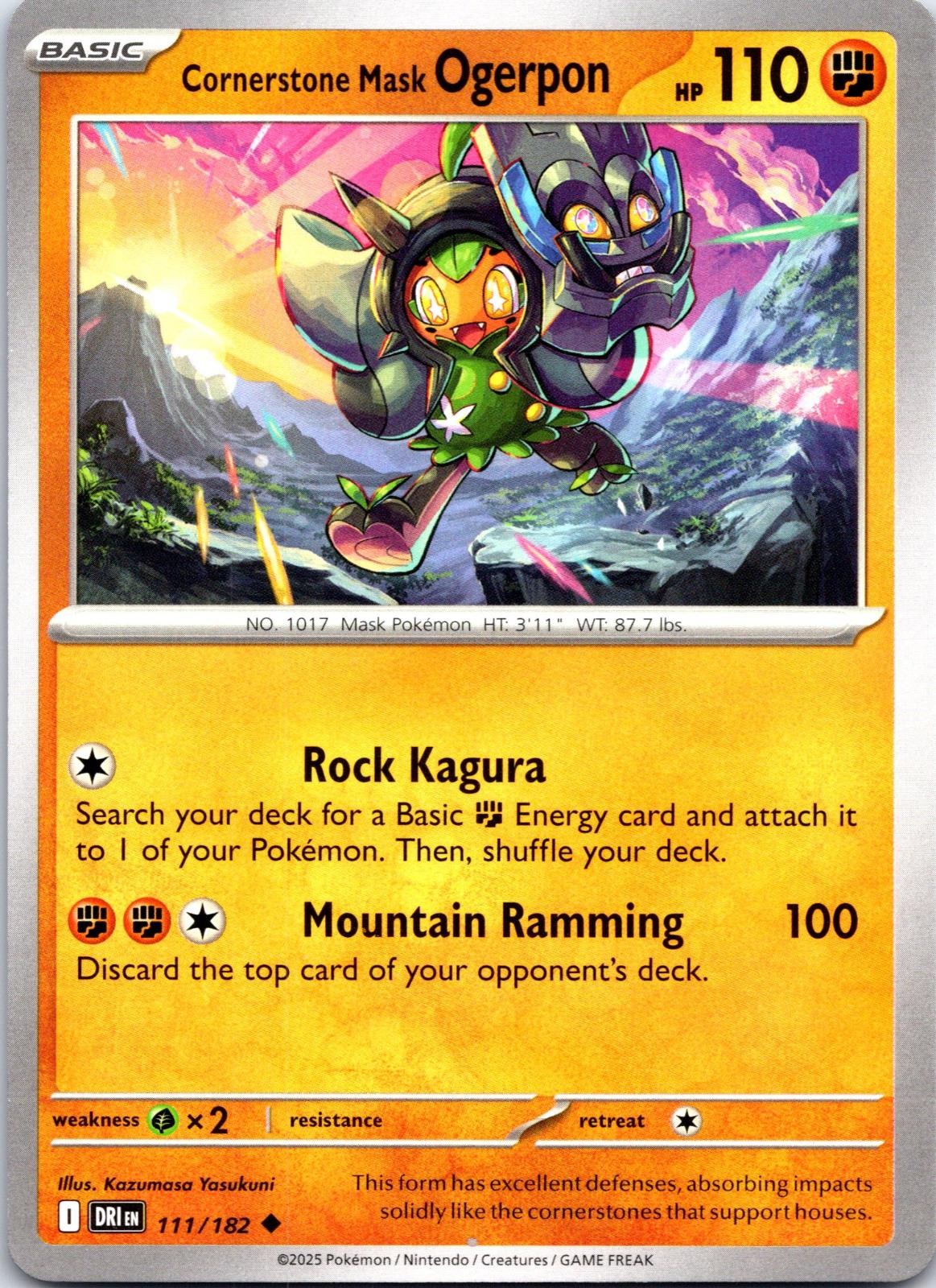 Cornerstone Mask Ogerpon 111/182 Uncommon Destined Rivals Pokemon NM