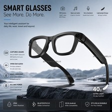 Smart Glasses with Camera Anti-Shake Video, AI Translation & Meeting Recording