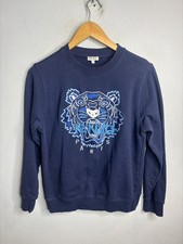 Kenzo Kids Sweatshirt Youth 14A Blue Tiger Logo Graphic Crewneck Pullover
