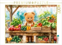 Calvendo Puzzle Teddy Sells Fruit At The Weekly Market | 2000 Pieces, Finished S
