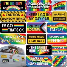 16PCS Funny Pride Gay Car Bumper Magnets: Bulk 2" x 1.5", Multi-color