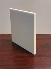 HDPE Marine Board Plastic Sheet - 1/4" Thick (6mm) - White - 12" x 27"