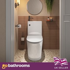 2-in-1 Close Coupled Toilet With Sink On Top Cloakroom Combo Black Flush Button