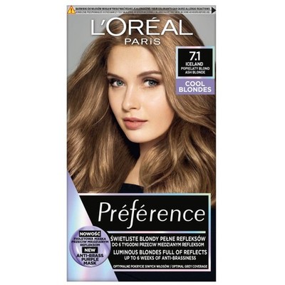 L'Oreal Paris Preference Haarfarbe 7.1 Island Aschblond Blond