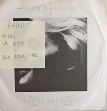 John Farnham You're The Voice Vinyl Record 7" EX/VG PB41093 1986