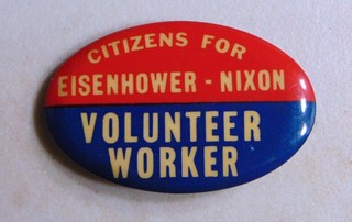 Dwight Eisenhower Ike 1956 campaign pin button political