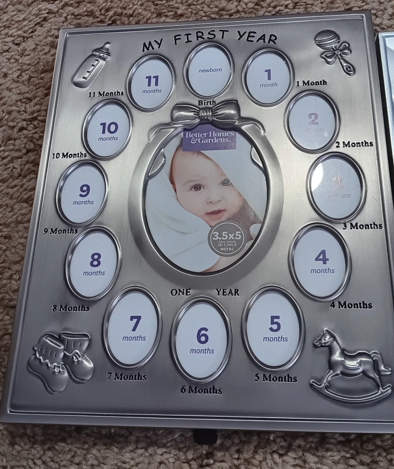 Lote de 2 marcos de fotos de primer año para bebé Foto 2 de 4