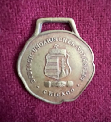 Vintage Souvenir Watch Fob German-Hungarian Folk Festival Chicago