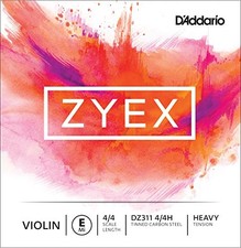 D'Addario Zyex Violin Single E String, 4/4 Scale, Heavy Tension