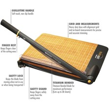 12" TrimAir Wood Guillotine Paper Cutter - Titanium Blade