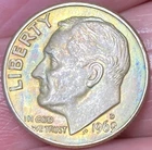 1969-D Roosevelt Dime Beautiful Brilliant Rainbow Toned  Coin #7