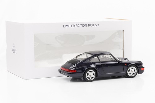 1:18 Porsche 911 964 Carrera 4 Coupe Bleu Métallique 1990 Norev 187324 Complet - Picture 6 of 6