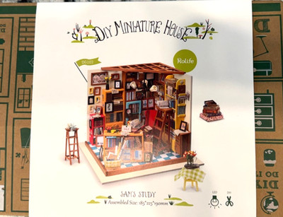 rolife Sam s Study DIY Miniature House Library Kit DG102 Book store dollhouse