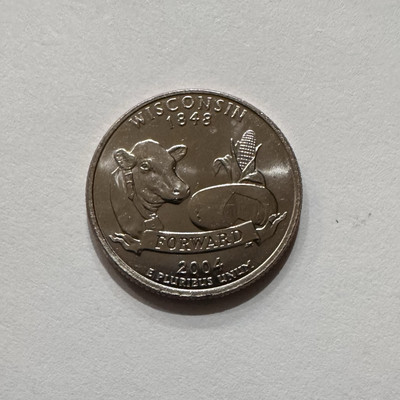 #ad 2004 D Wisconsin Statehood Quarter 25C Brilliant Uncirculated OBW $1.89