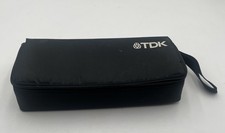 TDK Stravina 15 Capacity Audio Cassette Tape Carrying Case Black Nylon Bag VTG