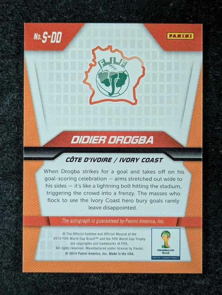 2014 Panini Prizm FIFA World Cup DIDIER DROGBA Auto Signatures Ivory Coast - Image 2 of 3
