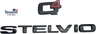 3D Letter Metal Trunk Stelvio Q4 Base Black Logo, for Alfa Romeo Stelvio Q4 Spor