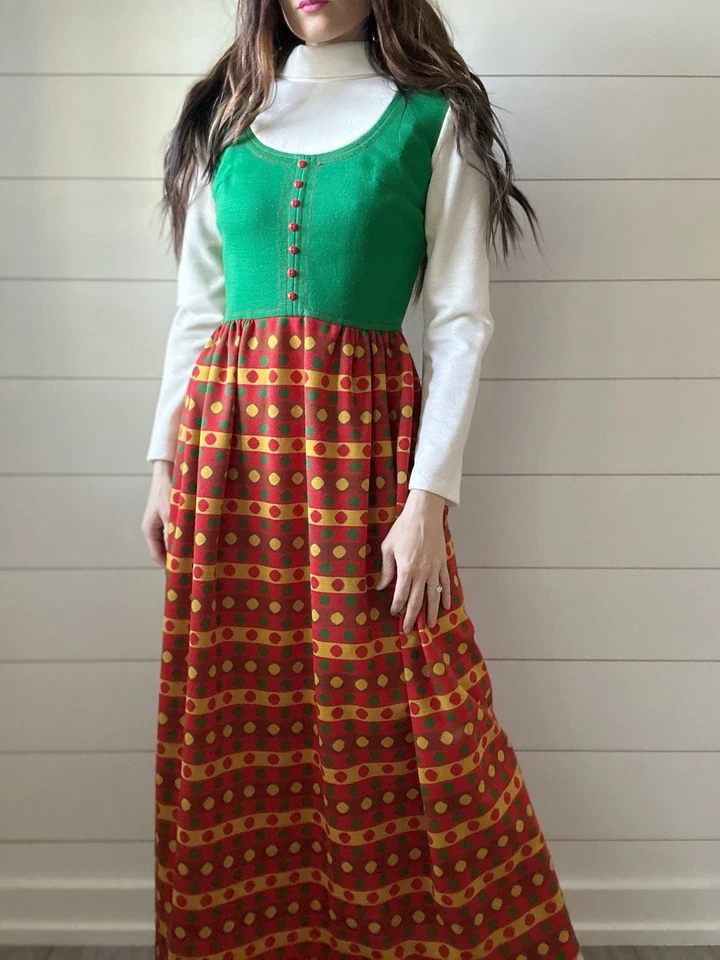 Vestido Vintage Mod Años 60/70 Vicky Vaughn Tejido Groovy Vestido Foto 3 de 4