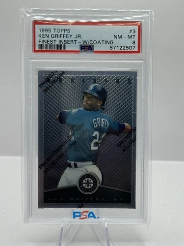 Ken Griffey Jr. PSA 8 1995 Topps Finest Insert w/coating #3 Seattle Mariners