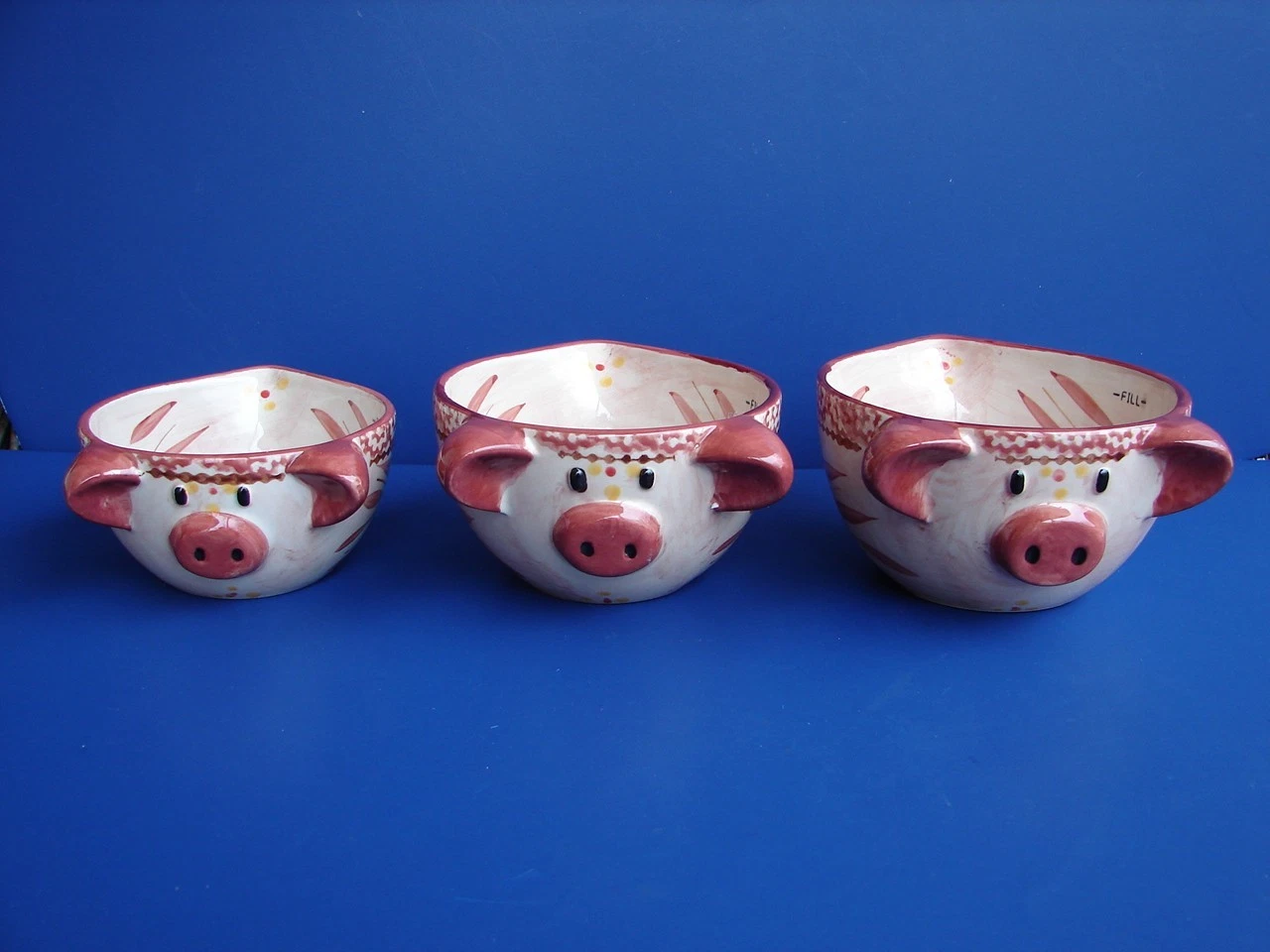3 Temp-tations Temptations Stacking Pig Measuring Bowls 1 Cup, 1.5 Cup, 2 Cup