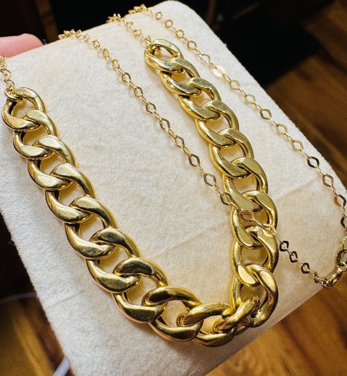 アクセサリー 18K (750) saudi gold 18CT 18K 750 Saudi Real Fine Gold Snake Chain Necklace 19.5