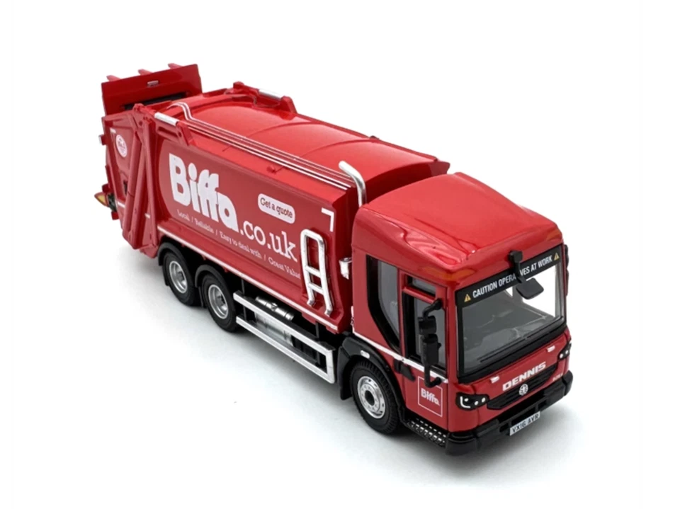 BN 1:76 Red Dennis Garbage Collection Truck Model Diecast Metal Car - Image 4 of 4