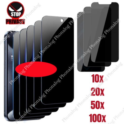 Privacy Screen Protector Tempered Glass Lot For iPhone 15 14 13 12 11 Pro XR 8 7