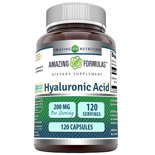 AMAZING FORMULAS HYALURONIC ACID 200mg Anti-Aging Skin Support 120 Capsules - Picture 2 of 4