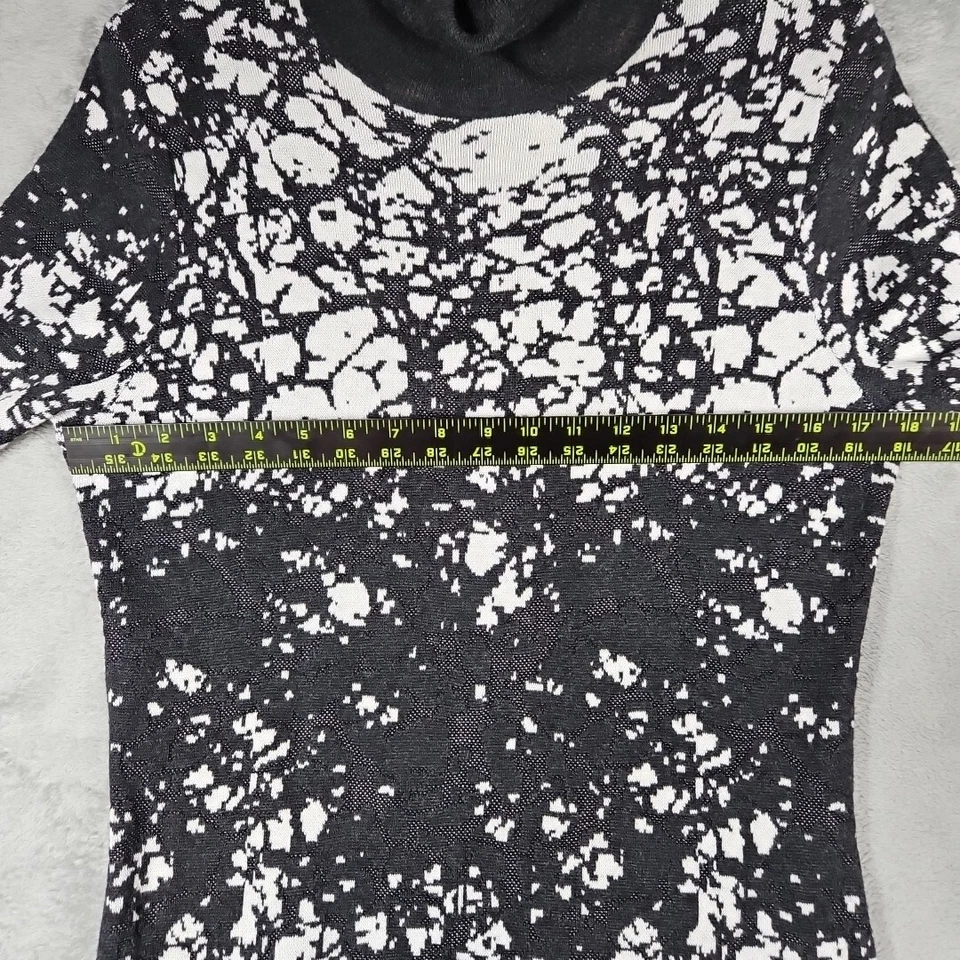 Worthington женщин темно серый, белый водолазка свитер миди платье короткий Slv Sz L  - Изображение 3 из 4